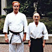 Dye Sensei with Gozo Shioda Sensei in Toronto, Canada during an IYAF training seminar, 1990